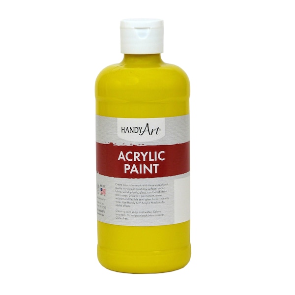 Acrylic Paint 16 oz, Chrome Yellow, PK3
